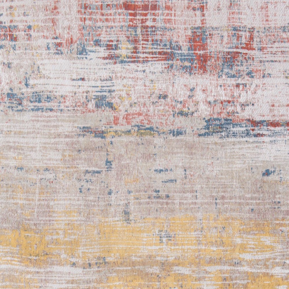 9' X 13' White Abstract Non Skid Area Rug