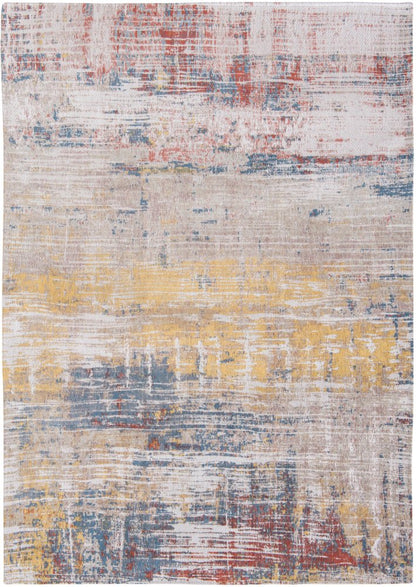 8' White Round Abstract Non Skid Area Rug