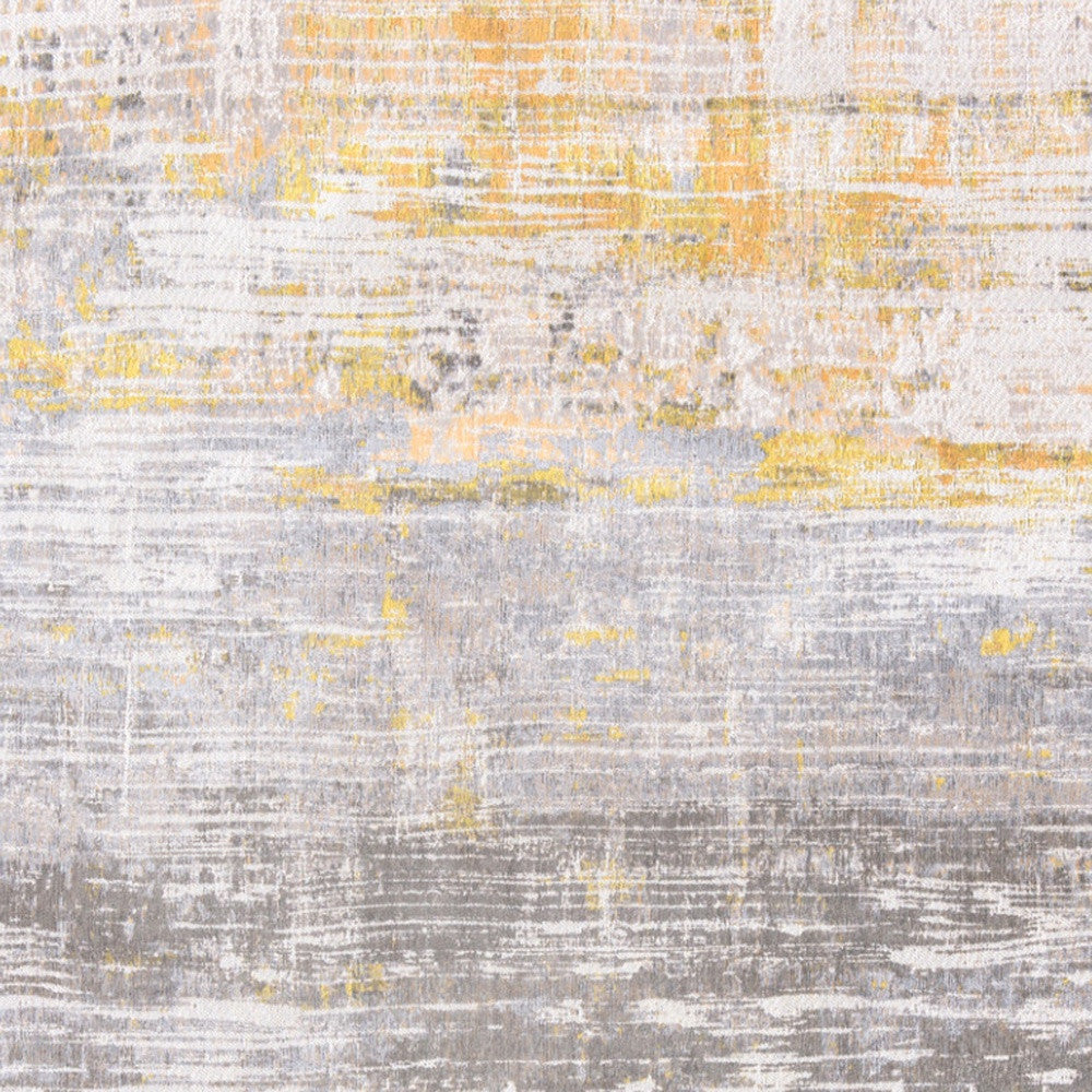 5' X 7' Gray and Yellow Abstract Non Skid Area Rug