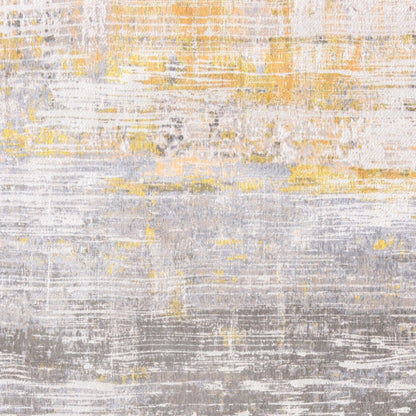 5' X 7' Gray and Yellow Abstract Non Skid Area Rug