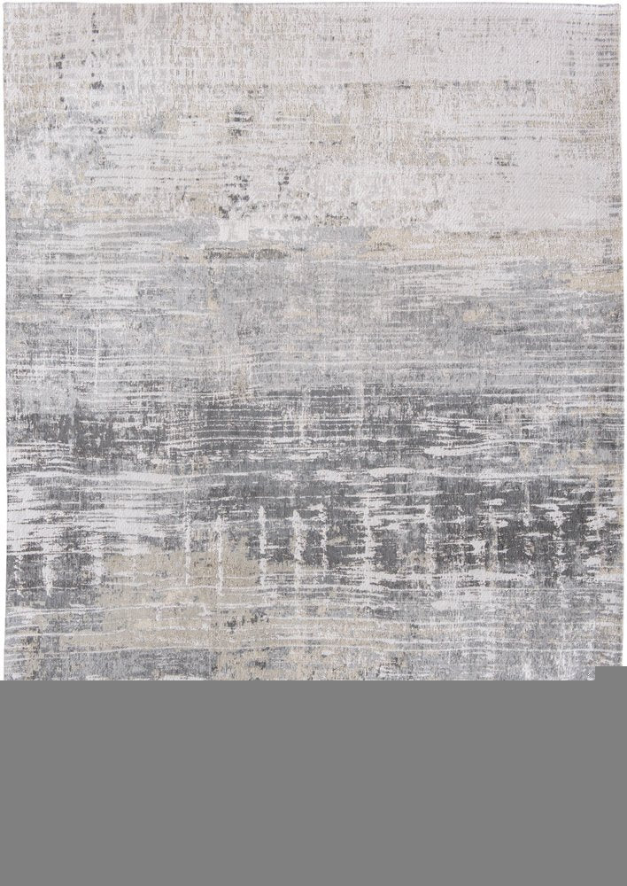 3' X 5' Gray and White Abstract Non Skid Area Rug