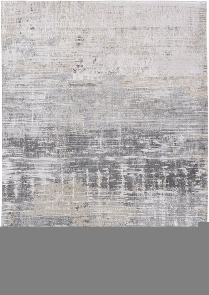 3' X 5' Gray and White Abstract Non Skid Area Rug