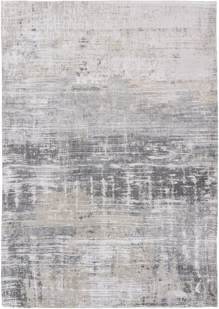5' X 7' Gray and White Abstract Non Skid Area Rug