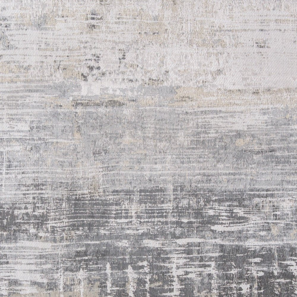 5' X 7' Gray and White Abstract Non Skid Area Rug
