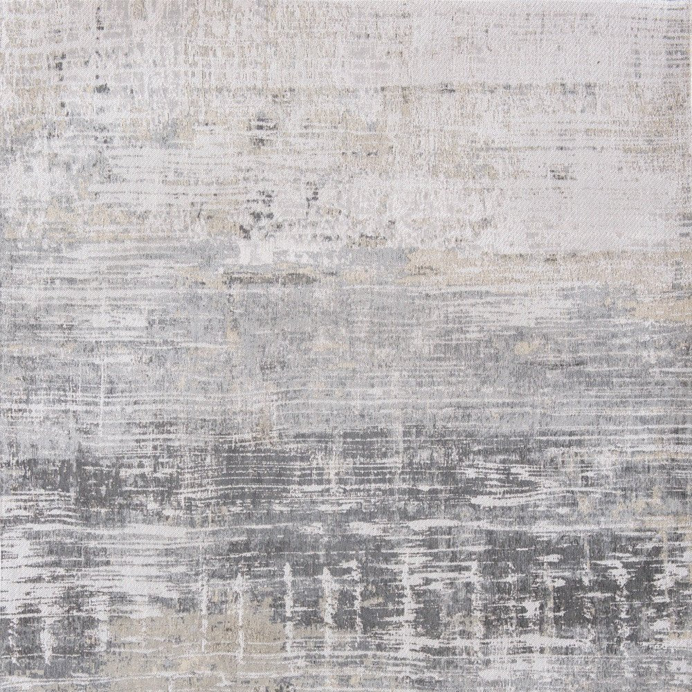 5' X 7' Gray and White Abstract Non Skid Area Rug