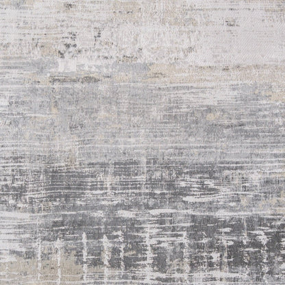 6' X 8' Gray and White Abstract Non Skid Area Rug