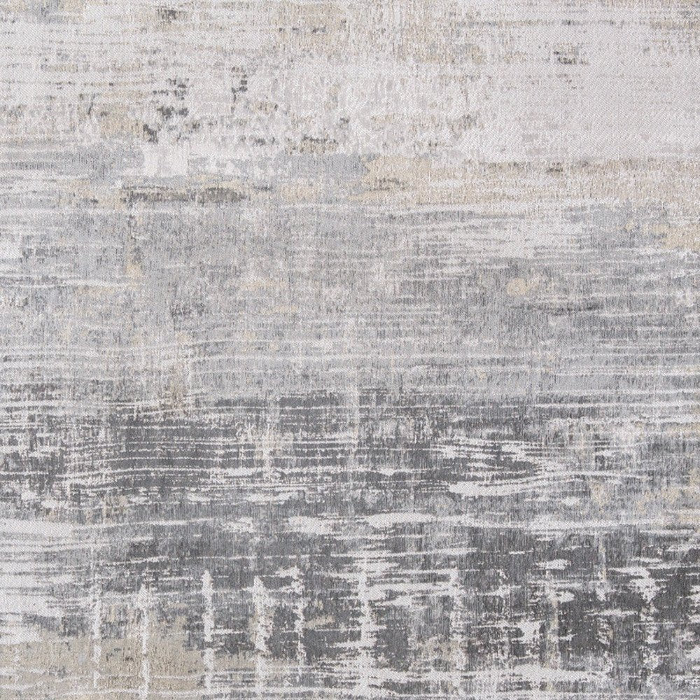 6' X 8' Gray and White Abstract Non Skid Area Rug