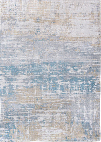 5' X 7' Blue and Yellow Abstract Non Skid Area Rug