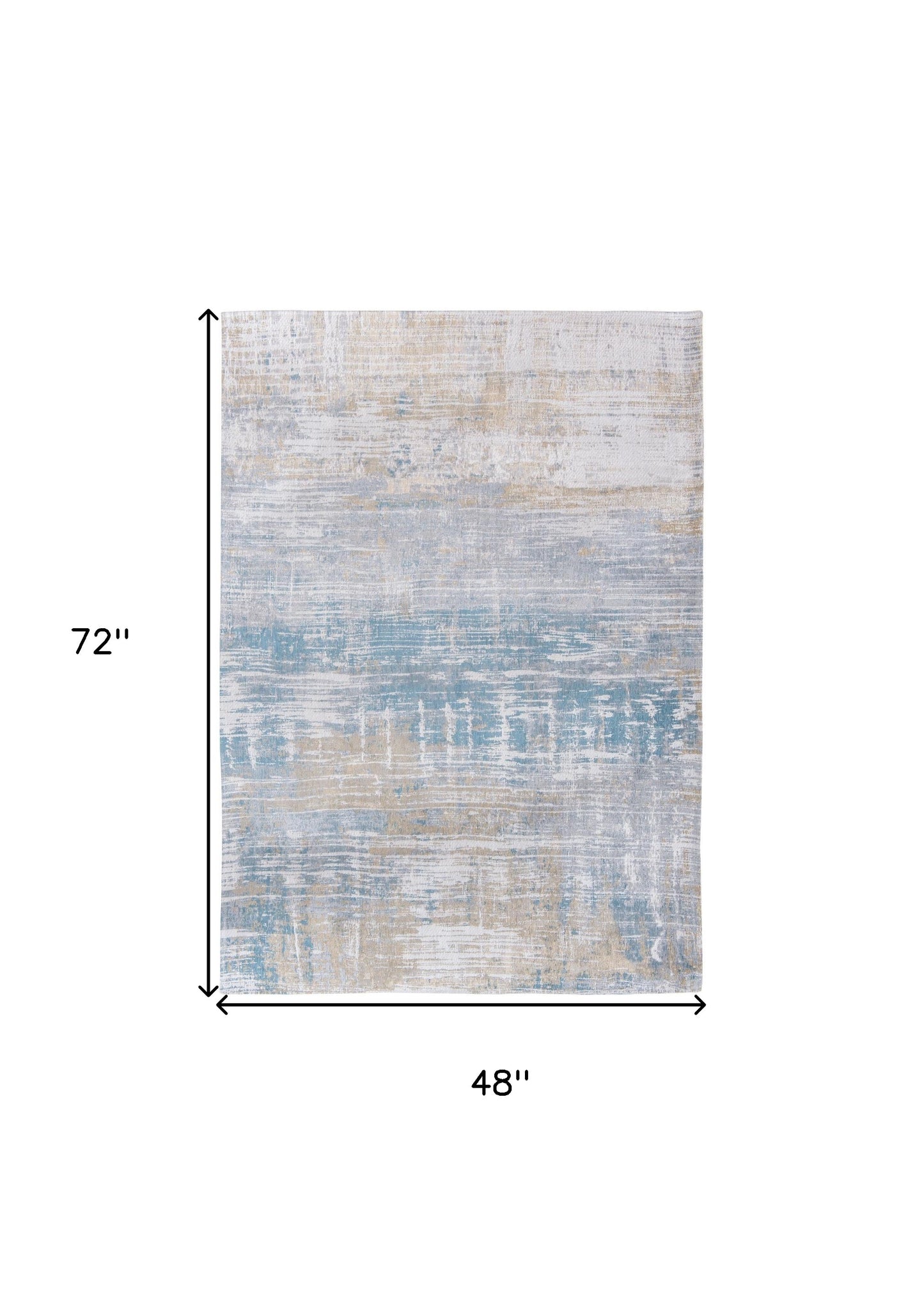 5' X 7' Blue and Yellow Abstract Non Skid Area Rug