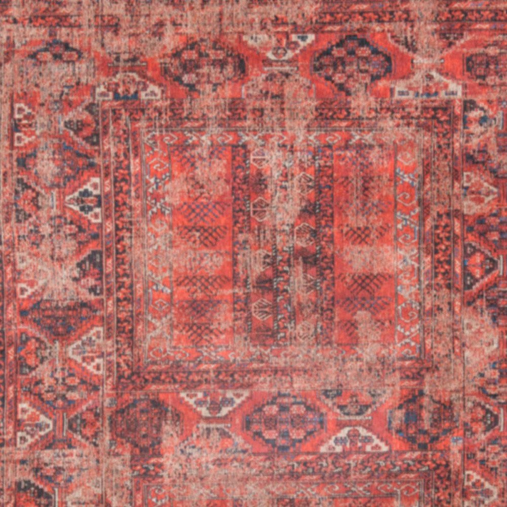 5' X 7' Red Oriental Non Skid Area Rug