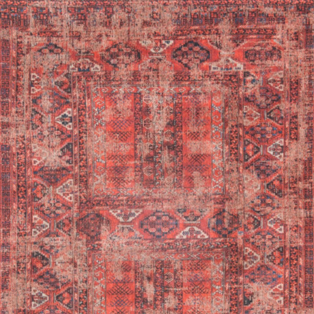 6' X 8' Red Oriental Non Skid Area Rug