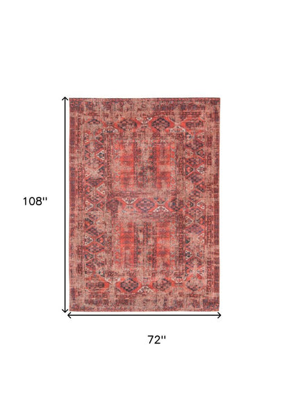 7' X 9' Red Oriental Non Skid Area Rug