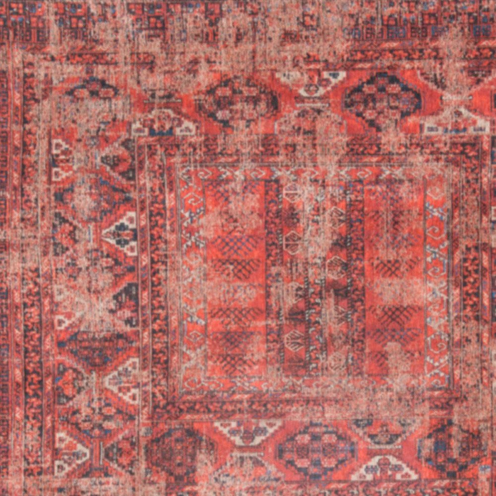 7' X 9' Red Oriental Non Skid Area Rug