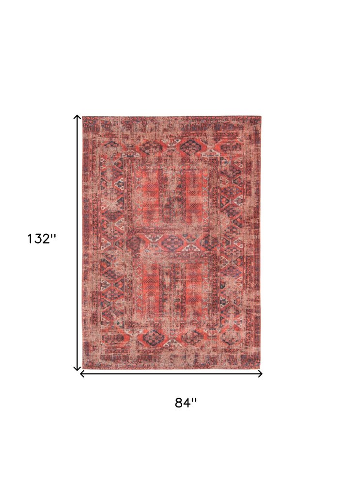 8' X 11' Red Oriental Non Skid Area Rug