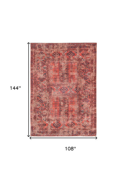 9' X 13' Red Oriental Non Skid Area Rug
