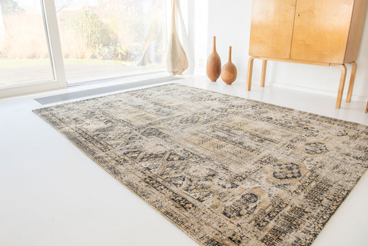 6' X 8' Brown Oriental Non Skid Area Rug