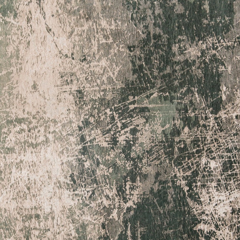 3' X 5' Beige and Green Abstract Non Skid Area Rug