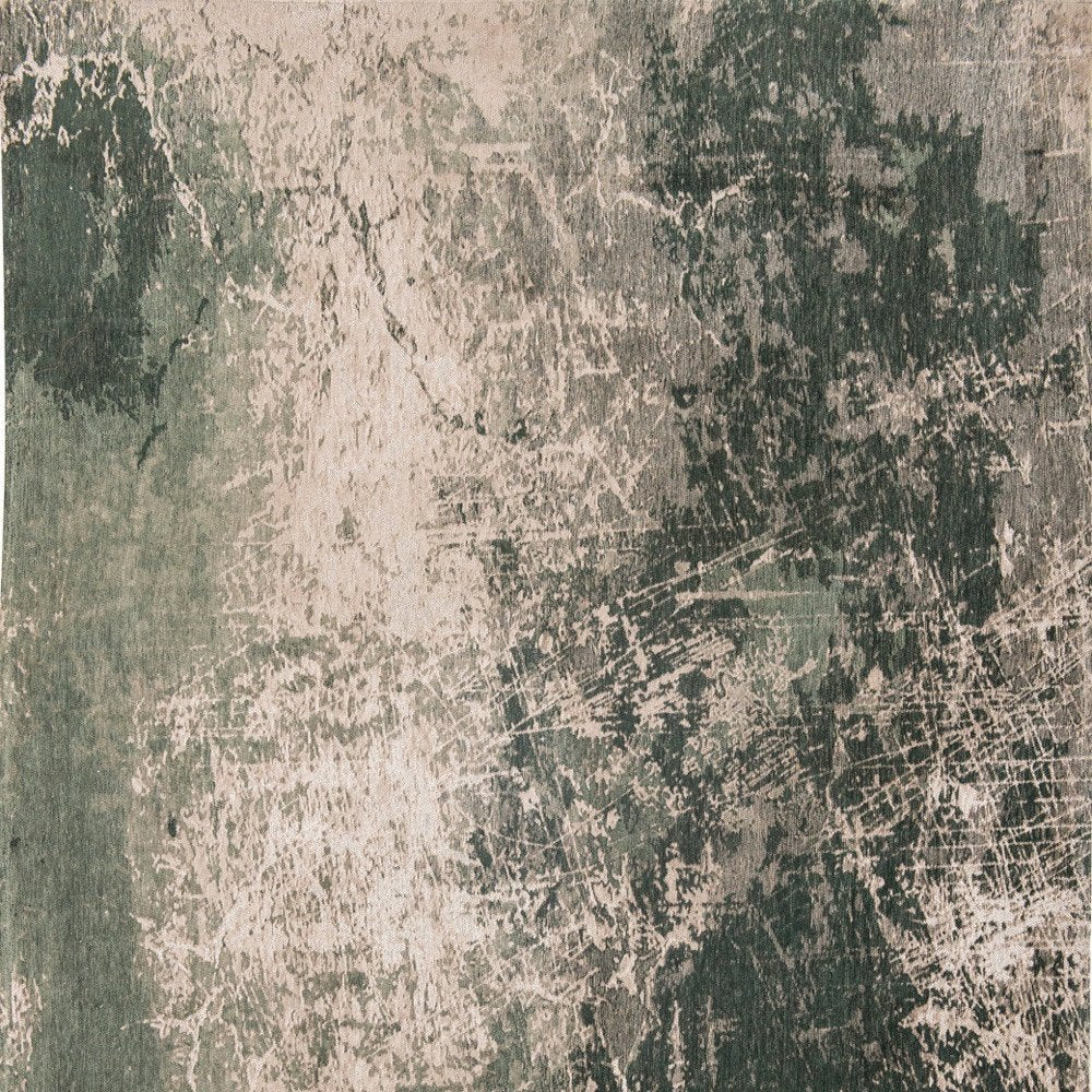 3' X 5' Beige and Green Abstract Non Skid Area Rug
