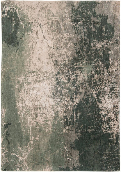 7' X 9' Beige and Green Abstract Non Skid Area Rug