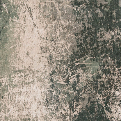 7' X 9' Beige and Green Abstract Non Skid Area Rug