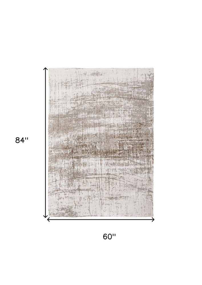 6' X 8' Gray and Beige Abstract Non Skid Area Rug