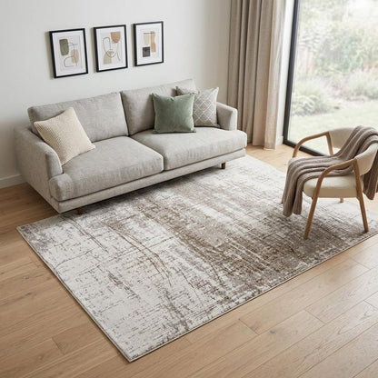 6' X 8' Gray and Beige Abstract Non Skid Area Rug