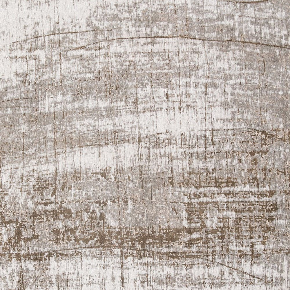 5' Gray and Beige Round Abstract Non Skid Area Rug