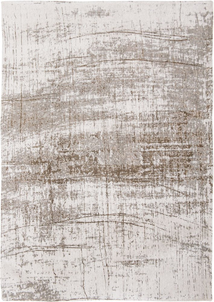 8' Gray and Beige Round Abstract Non Skid Area Rug