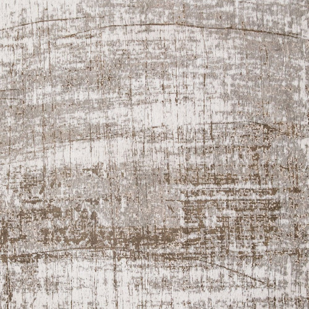 8' Gray and Beige Round Abstract Non Skid Area Rug