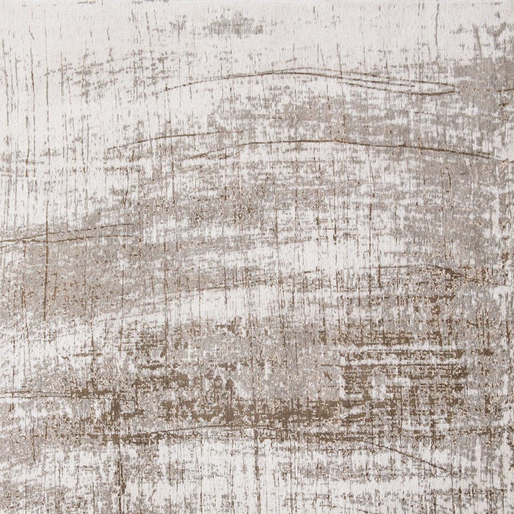 8' Gray and Beige Round Abstract Non Skid Area Rug