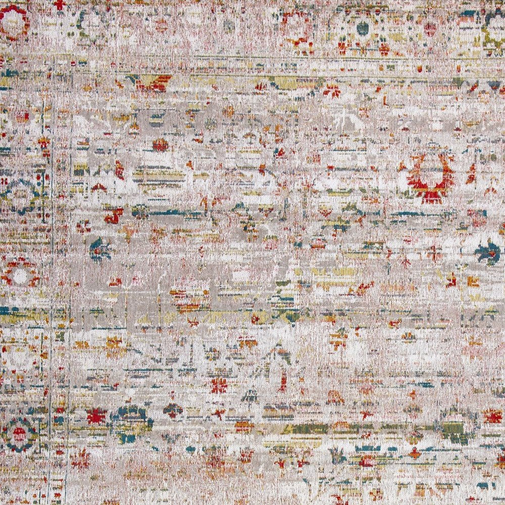 8' X 11' Gray and Brown Oriental Non Skid Area Rug