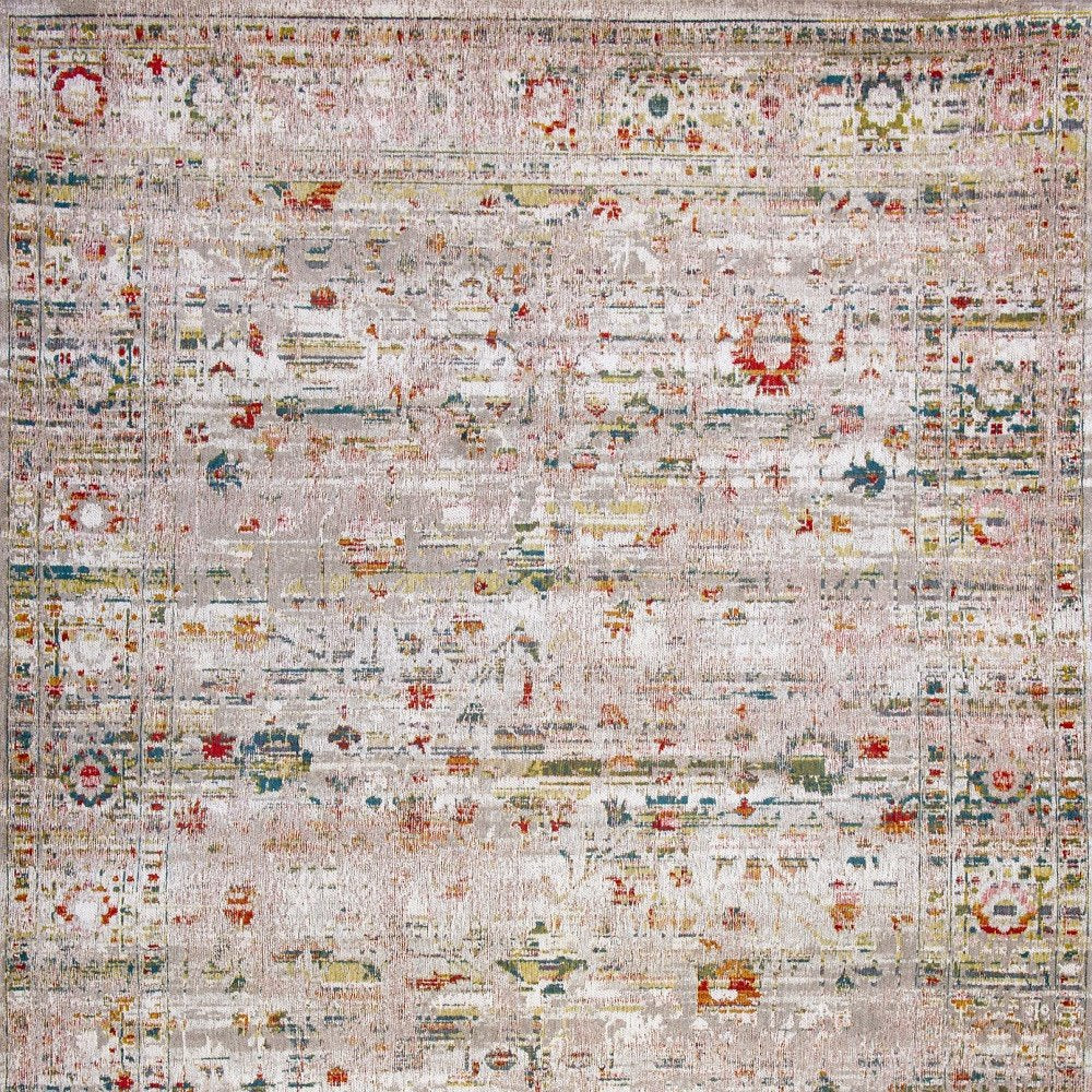 9' X 13' Gray and Brown Oriental Non Skid Area Rug
