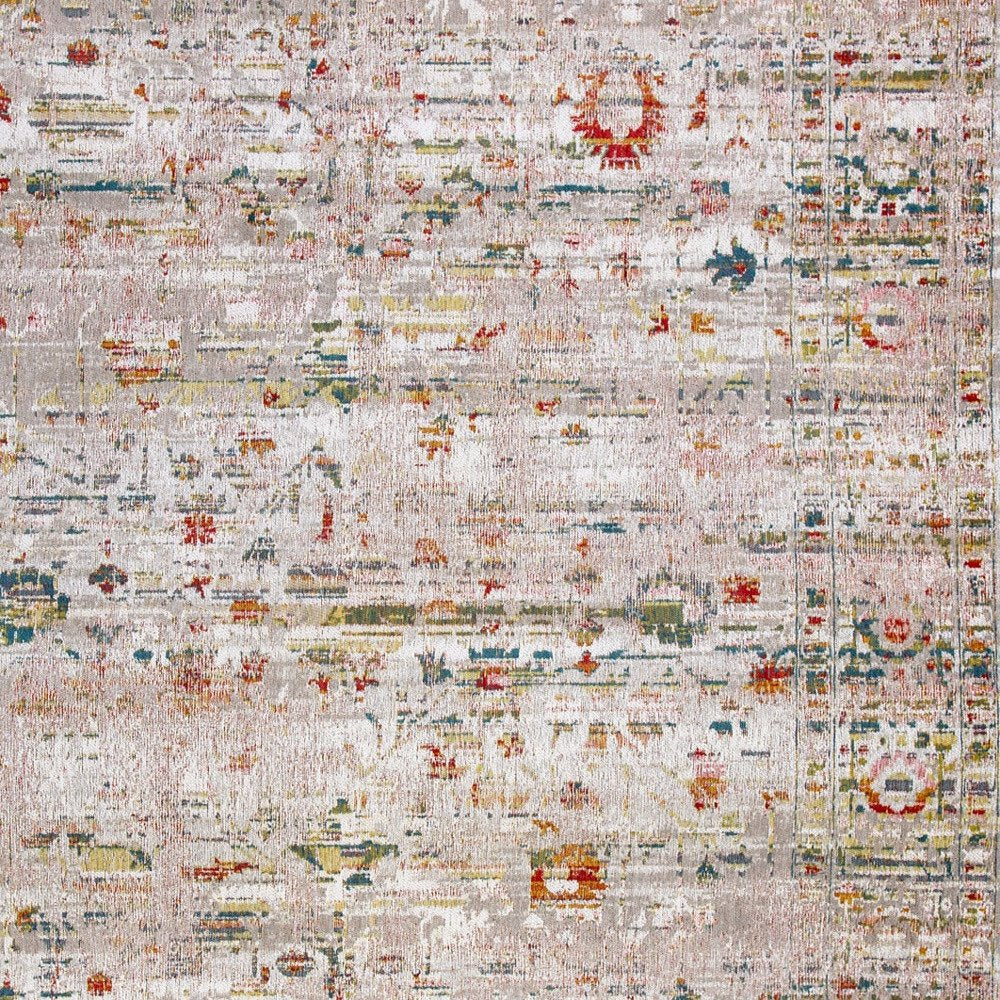 6' X 8' White Oriental Non Skid Area Rug