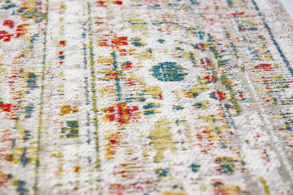 7' X 9' White Oriental Non Skid Area Rug