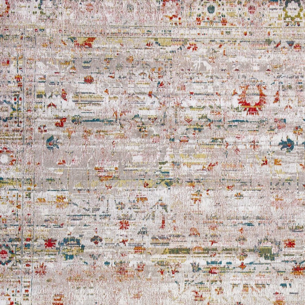 7' X 9' White Oriental Non Skid Area Rug