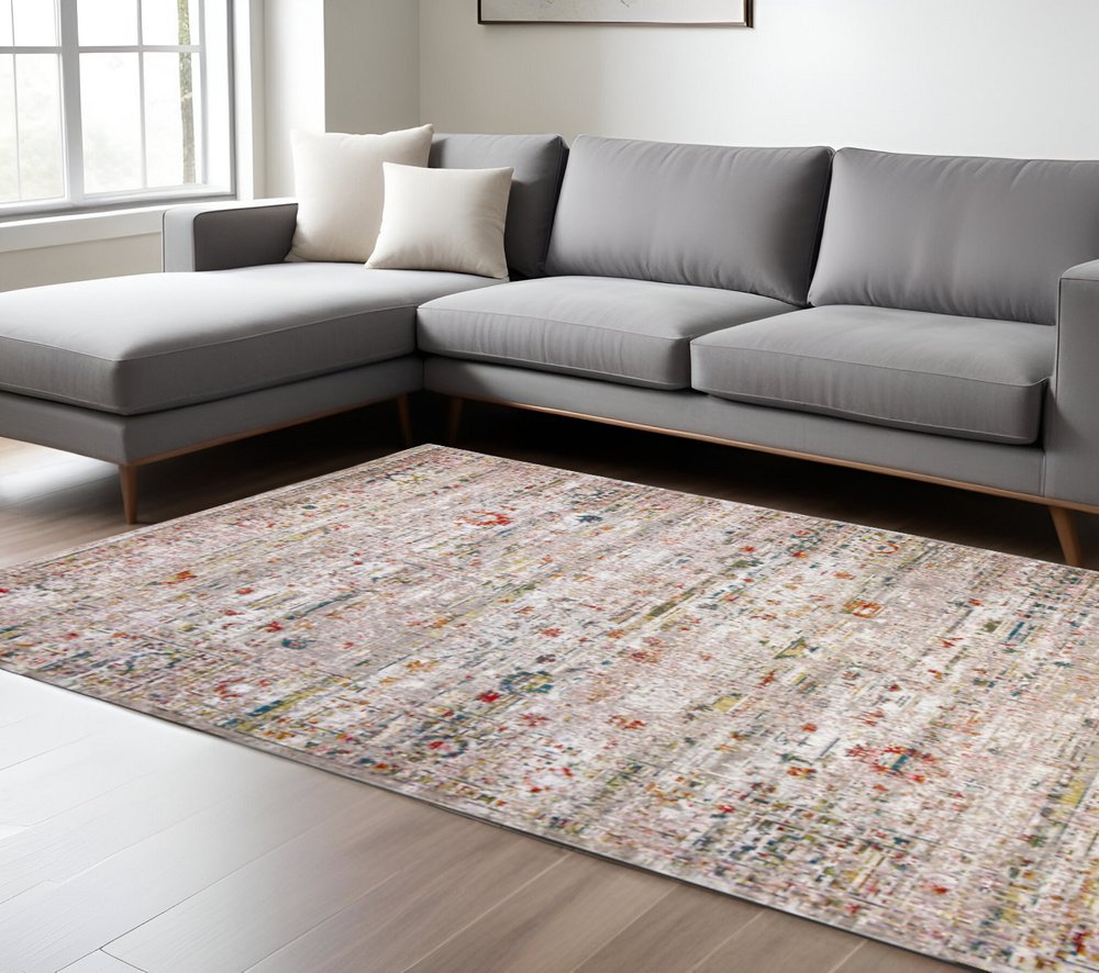 8' X 11' White Oriental Non Skid Area Rug