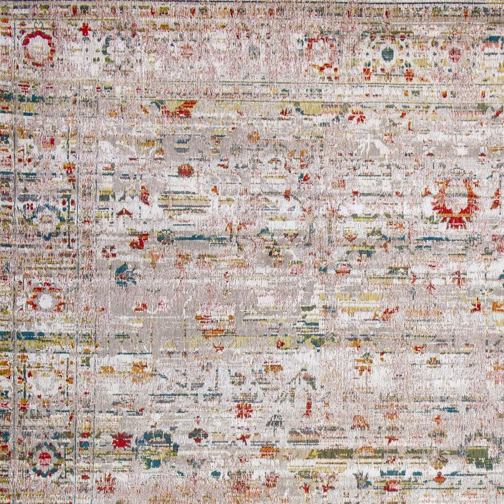 9' X 13' White Oriental Non Skid Area Rug