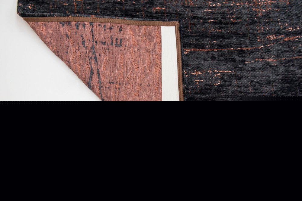 3' X 5' Black and Gold Abstract Non Skid Area Rug