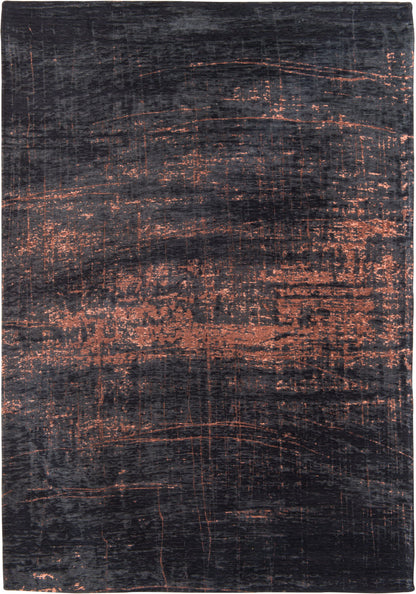 5' X 7' Black and Gold Abstract Non Skid Area Rug