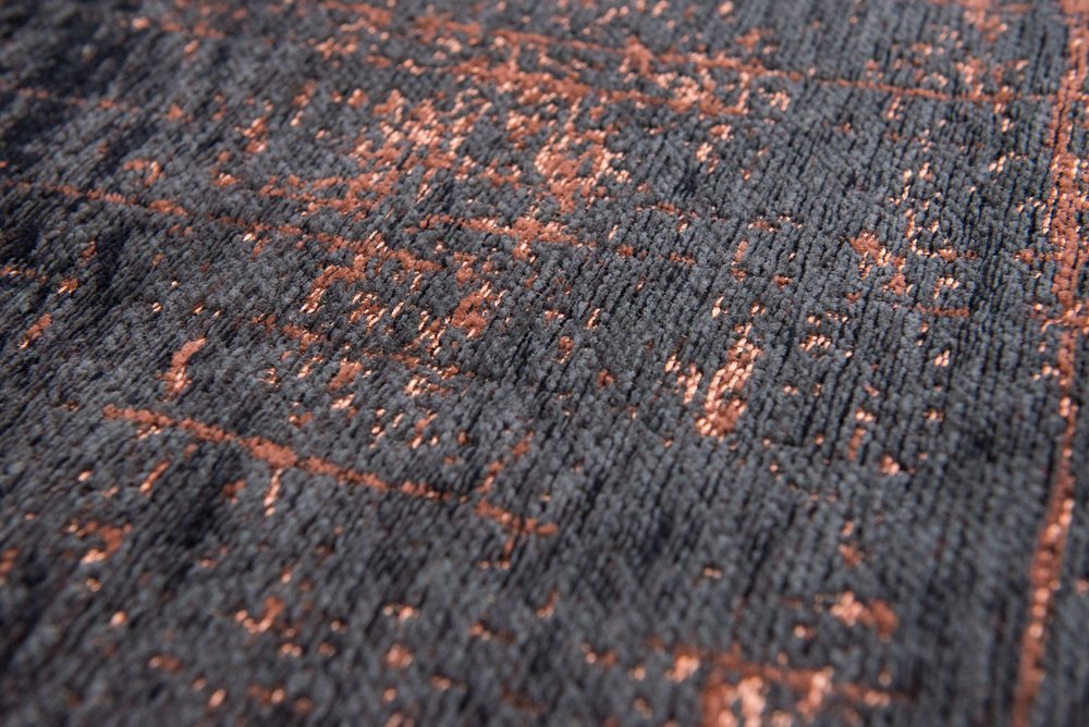6' X 8' Black and Gold Abstract Non Skid Area Rug