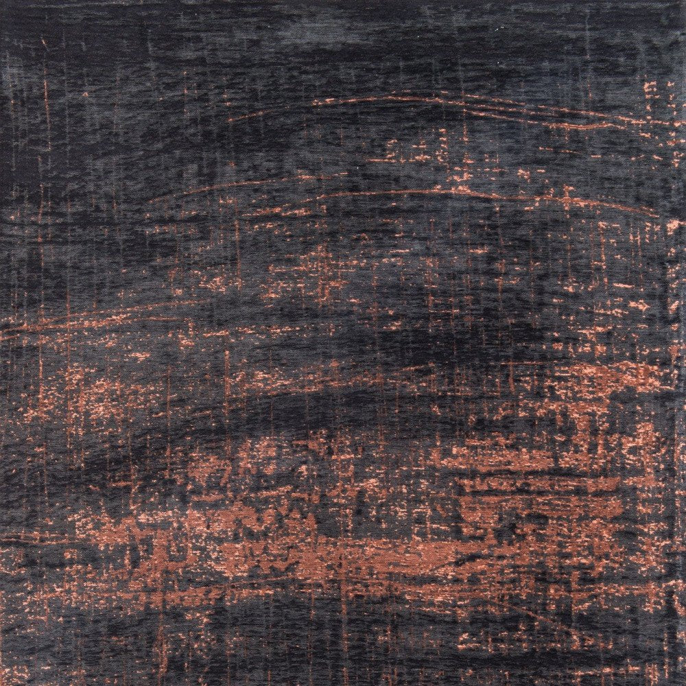 8' X 11' Black and Gold Abstract Non Skid Area Rug