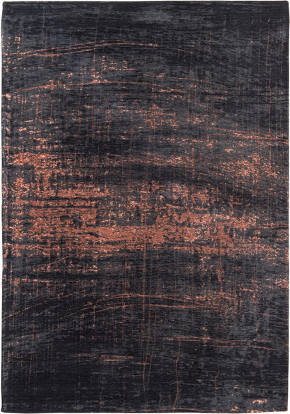 9' X 13' Black and Gold Abstract Non Skid Area Rug