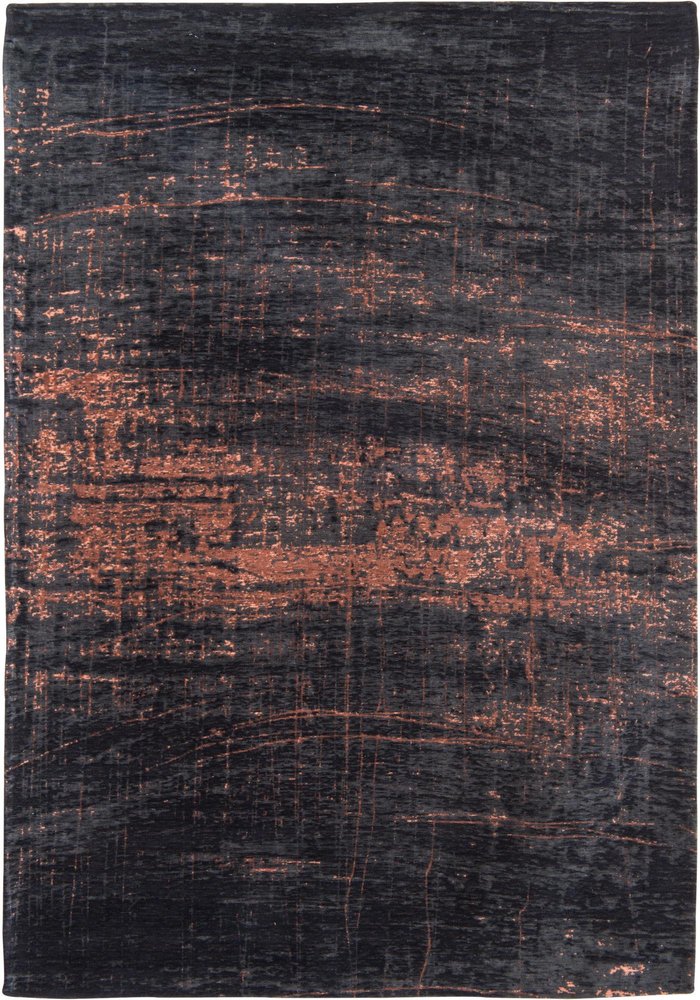 9' X 13' Black and Gold Abstract Non Skid Area Rug