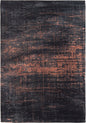 8' Black and Gold Round Abstract Non Skid Area Rug
