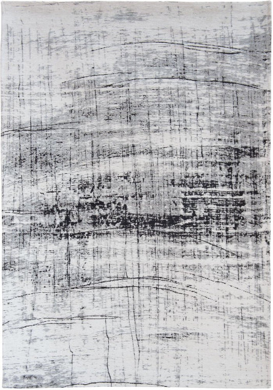 5' X 7' Black and White Abstract Non Skid Area Rug