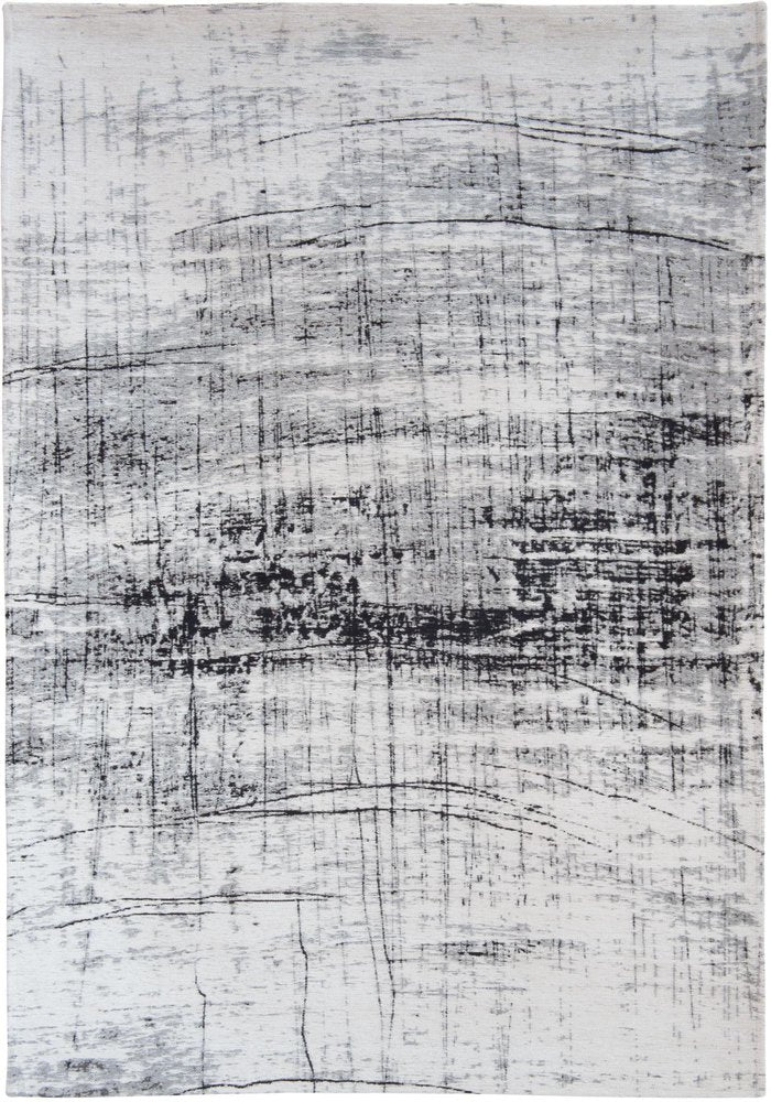 5' X 7' Black and White Abstract Non Skid Area Rug