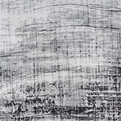 5' X 7' Black and White Abstract Non Skid Area Rug