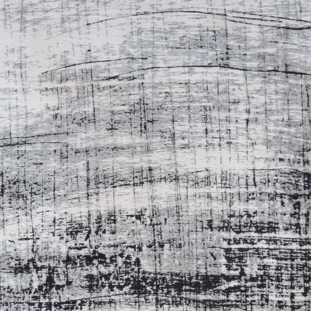 5' X 7' Black and White Abstract Non Skid Area Rug