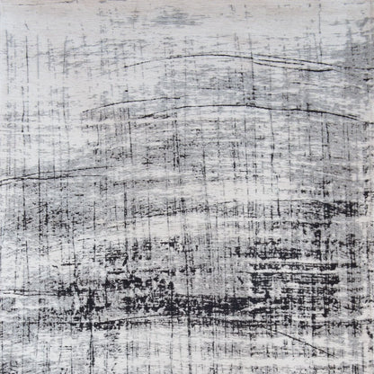5' X 7' Black and White Abstract Non Skid Area Rug