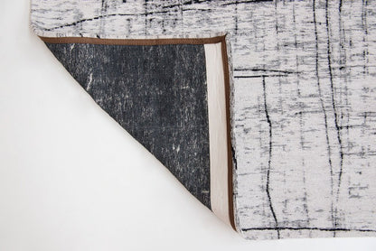 6' X 8' Black and White Abstract Non Skid Area Rug